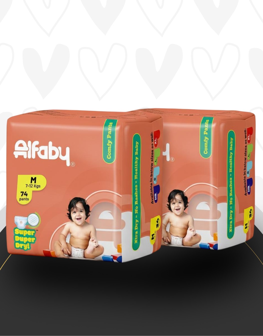 Alfaby Baby Diaper Pants for Alfaby Comfy Pants – (Size M, 7–12 kg, 74 Pants)